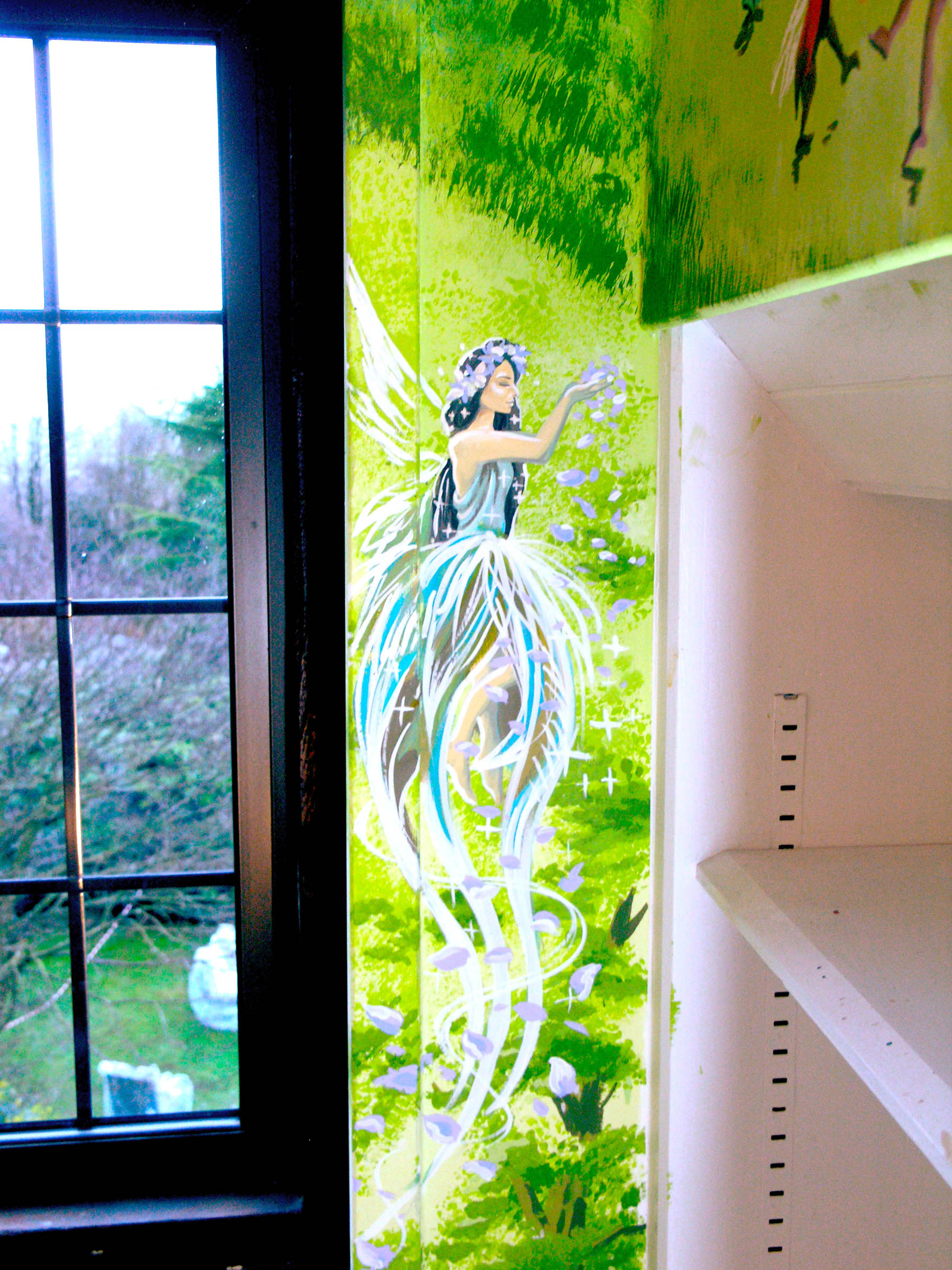 kids fantasy playroom mural