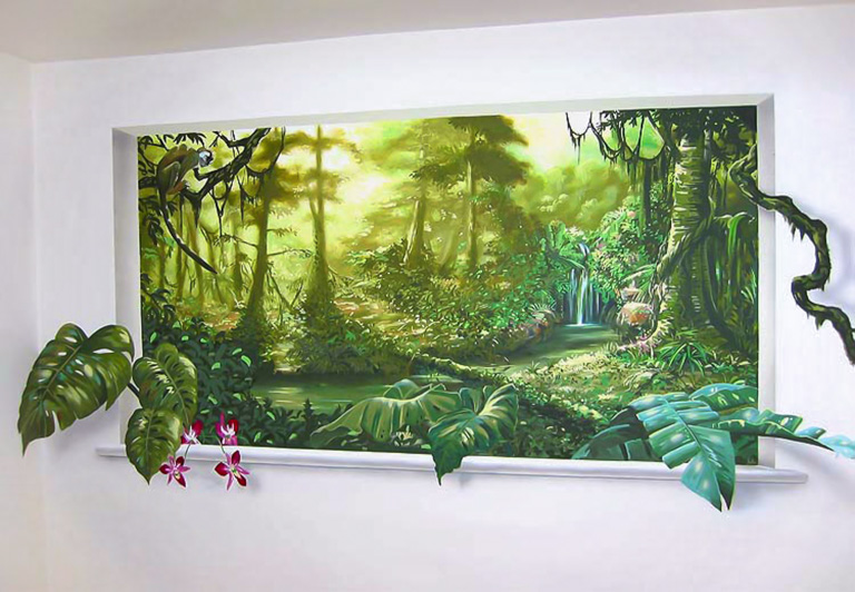 Jungle Trompe L'oeil Window